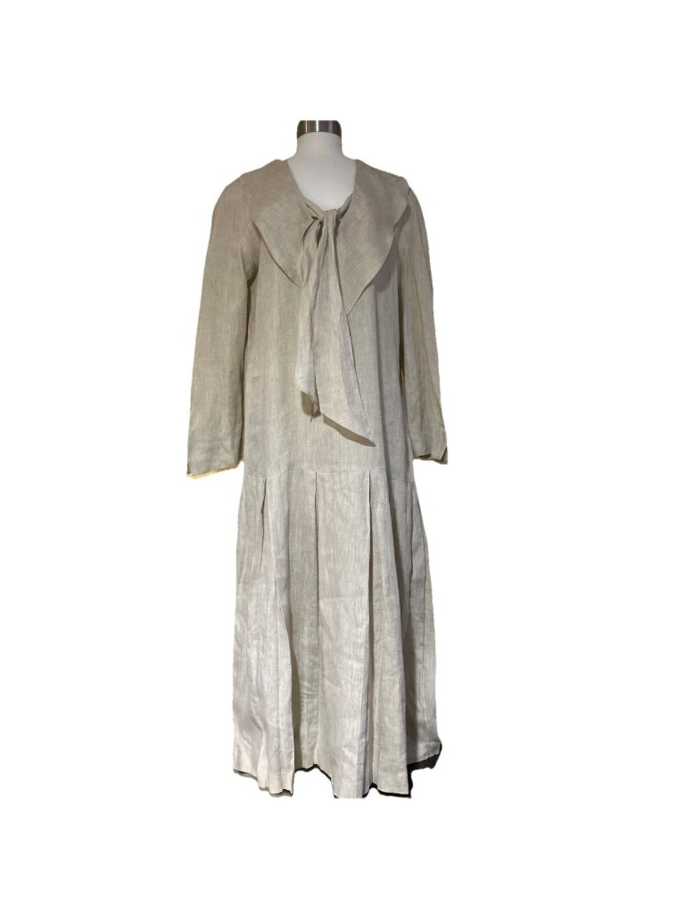 Gibson Girl Edwardian Linen Lawn Victorian Maxi Dress Drop Waist J Peterman 10